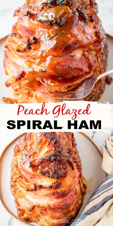 Easter Spiral Ham Recipes, Peach Ham Glaze Recipe, Summer Ham Recipes, Small Ham Recipes, Ham Easter Dinner, Grinch Thanksgiving, Best Easter Ham, Easter Dinner Ideas Main Dishes, Easter Ham Recipes