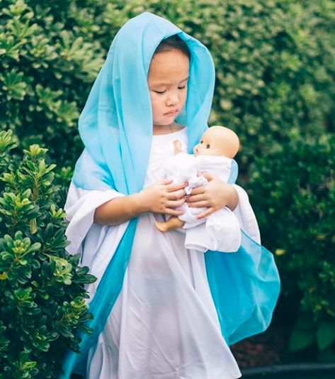 The Blessed Mother Mother Mary Costume, Military Style Outfits, Mary Costume, Saint Costume, Elizabeth Ann Seton, Nativity Costumes, Catholic Tshirts, Costumes For Halloween, Children Dress