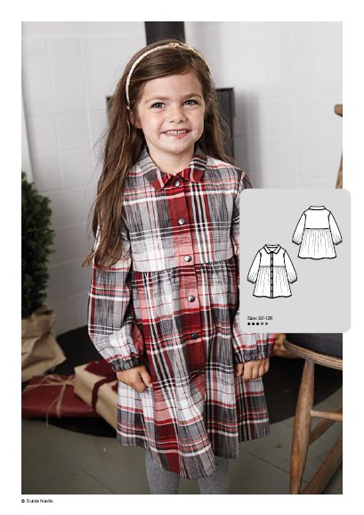 Girls Dress - Free Sewing Pattern (Sizes 1-8 Years) - Do It Yourself For Free Winter Sewing Patterns, Girls Dress Pattern Free, Toddler Sewing Patterns, Toddler Dress Patterns, Winter Sewing, Toddler Patterns, Shirt Dress Pattern, Sewing Baby Clothes, Girls Dresses Sewing