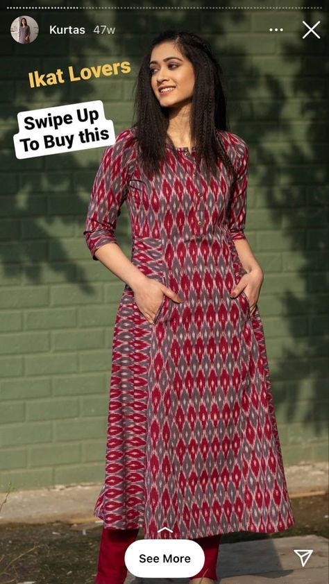 Ikkat Kurta Designs Ikkat Kurta Designs Latest, Sambalpuri Kurti Designs Latest, Ikat Kurti Designs, Ikkat Kurta Designs Latest, Kalamkari Kurti Designs Latest, Cotton Kurta Stitching Ideas, Ikkat Kurta Designs, Ikkat Kurti Designs, Kurta Pattern