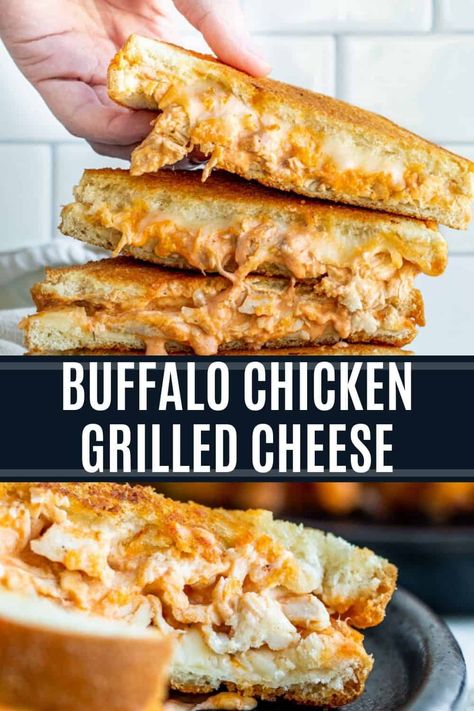 Buffalo Chicken Grilled, Chicken Grilled Cheese, Buffalo Chicken Grilled Cheese, Resep Sandwich, Best Sandwich Recipes, Chicken Grilled, Grilled Cheese Recipes, Leftover Chicken, Health Dinner Recipes