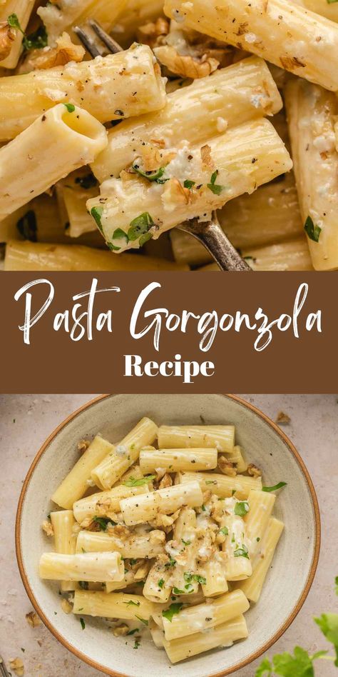 Pasta Gorgonzola Sundried Tomato Chicken Pasta, Gorgonzola Recipes, Gorgonzola Pasta, Kielbasa Pasta, Meat Casserole, Creamy Pasta Dishes, Sauteed Greens, Pasta Sides, Gorgonzola Cheese