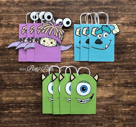 Monsters Inc Goodie Bags, Dulceros Monster Inc, Bu Monsters Inc, Monster Inc Party Ideas, Boo Monsters Inc Party Ideas, Monsters Inc Birthday Party Ideas, Monsters Inc Doors, Buu Monster Inc, Elena Birthday Party