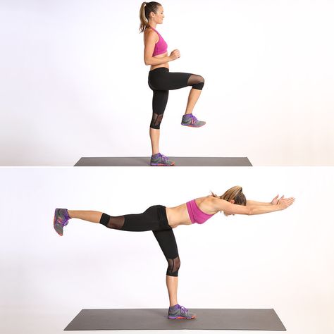 Leg Balance Warrior 3 Plyo Workouts, Best Leg Workout, Plyometric Workout, Leg Exercises, Best Cardio, Popsugar Fitness, Circuit Workout, Lower Abs, Leg Lifts