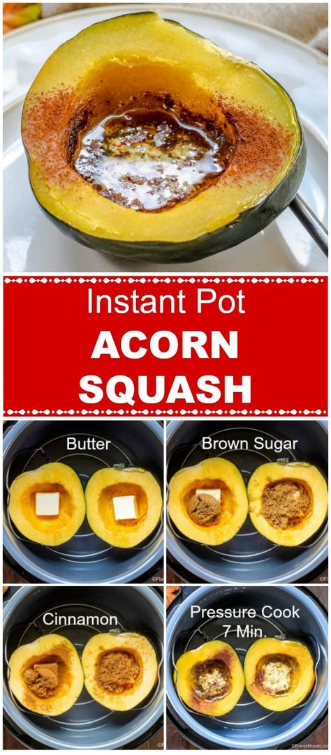 Instant Pot Acorn Squash, Instant Pot Veggies, Autumn Side Dishes, Acorn Squash Recipes, Best Instant Pot Recipe, Easy Instant Pot Recipes, Instant Pot Dinner Recipes, Acorn Squash, Instapot Recipes