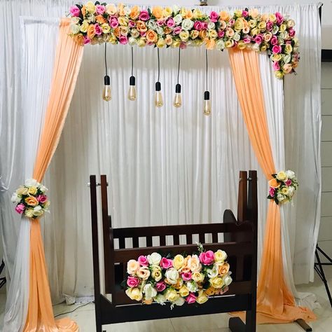 Diy Cradle Ceremony Decorations, Credal Ceremony Decoration, Cradle Ceremony Decorations At Home, Diy Cradle, Cradle Ceremony Decorations, Naming Ceremony Decoration, Cradle Ceremony, Naming Ceremony, Ceremony Decor