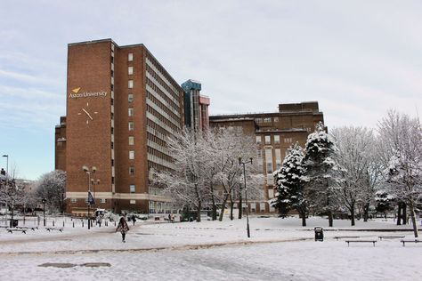 Snowy Aston University campus. Dec 2017. Photo: Annette Rubery. University Classroom Aesthetic, University Classroom, Classroom Aesthetic, Aston University, University Aesthetic, Tinted Glasses, Ideal World, University Campus, Vision Board