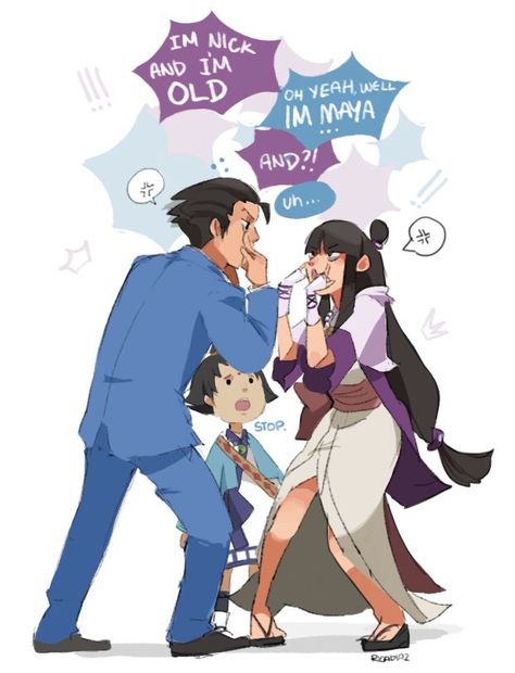 Phoenix Wright and Maya Fey Maya Fey, Apollo Justice, Professor Layton, Phoenix Wright, Ace Attorney, Together Again, Im Excited, Back Together, Gorillaz