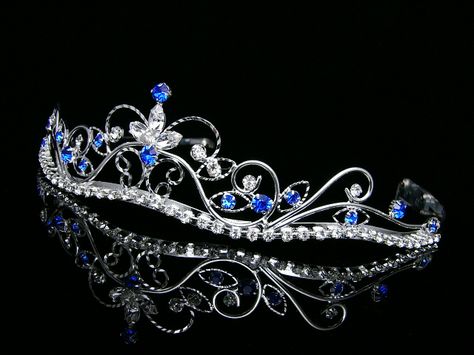 Blue Tiara, Venus Jewelry, Wedding Crown Tiara, Crystal Crown Tiaras, Bridal Crown Tiara, Crystal Crown Wedding, Tiara Headpieces, Draw Ideas, Beautiful Tiaras