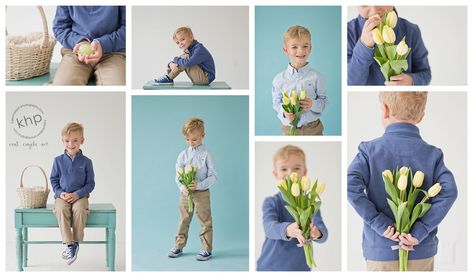 Spring Preschool Photoshoot, Outside Easter Photography Ideas, Spring Photoshoot Indoor, Simple Easter Photoshoot, Easter Mini Session Indoor, Spring Pictures For Kids, Easter Minis Photography Outdoor, Easter Session Photography, Easter Family Photoshoot