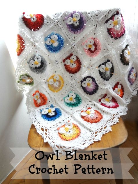 DIGITAL CROCHET Pattern Owl Crochetbaby Blanketphoto | Etsy Crochet Owl Blanket Pattern, Crochet Owl Blanket, Crochet Owl Pattern, Motifs Afghans, Owl Baby Blankets, Granny Square Häkelanleitung, Owl Blanket, Free Baby Blanket Patterns, Owl Crochet