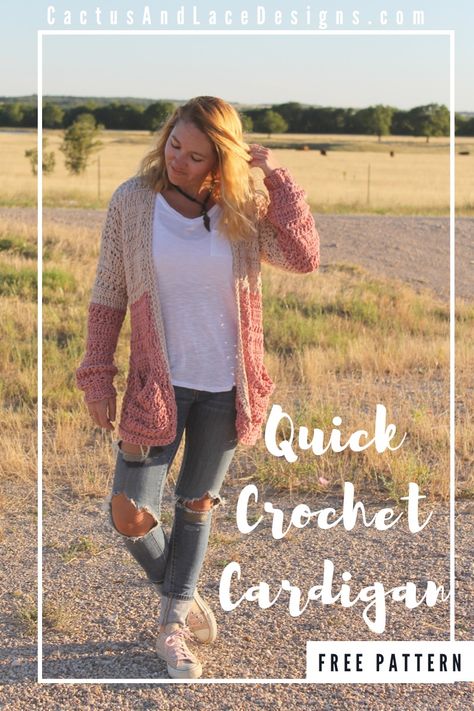 Learn how to make a quick and easy crochet cardigan with this beginner friendly free crochet pattern. Sizes XS- 3XL included. Crochet Sweater Pattern Easy, Crochet Cardigan Free Pattern, Cardigan Free Pattern, Crochet Cardigan Free, Cardigan Au Crochet, Crochet Cardigan Pattern Free, Crochet Wearables, Gilet Crochet, Crochet Cardigan Sweater