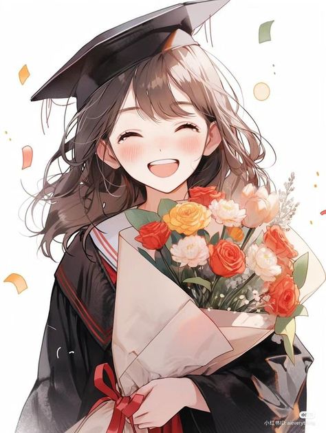 Seni Korea, Friend Anime, Cute Doodles Drawings, Pinturas Disney, Girly Art Illustrations, Digital Art Anime, Anime Character Drawing, Digital Art Girl, Graduation Cap