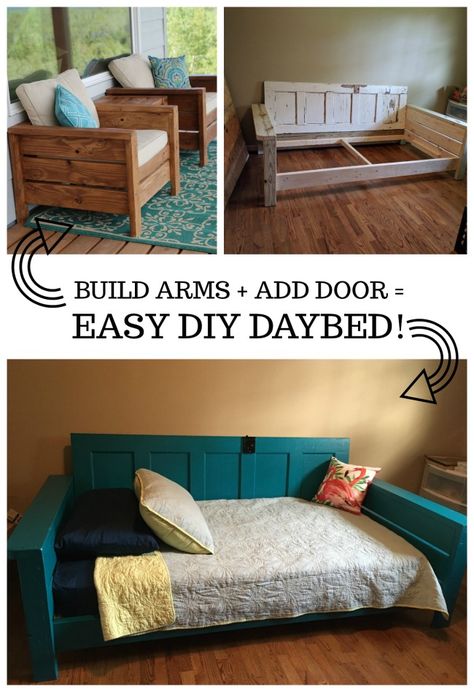 Door Daybed! Queen Daybed, Diy Daybed, Modern Outdoor Chairs, Woodworking Bed, Bed Plans, Day Bed, Diy Sofa, Popular Woodworking, Up House