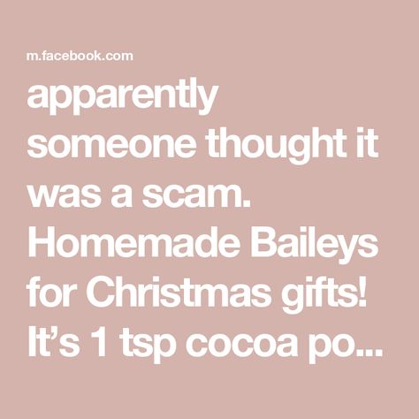 apparently someone thought it was a scam. Homemade Baileys for Christmas gifts! It’s 1 tsp cocoa powder, 1 cup heavy whipping cream, 1 cup of whiskey and 1 teaspoon vanilla extract and one 14 ounces can of sweetened condensed milk ❄️🎄By:... - Canning, Freezing, Dehydrating, Food Preserving and Homesteading Stanley Tucci Recipes, Tucci Recipes, Homemade Baileys, Dehydrating Food, Baileys Recipes, Food Preserving, Martha Stewart Recipes, Stanley Tucci, Jamie Oliver Recipes