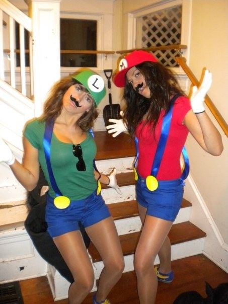 "Mustache Bash," definitely a must!  Dress up as anything with a mustache. Mario And Luigi Halloween, Dynamic Duo Costumes, Halloween Costumes You Can Make, Luigi Costume, Duo Costumes, Duo Halloween Costumes, Hallowen Costume, Diy Halloween Costumes Easy, Homemade Costumes