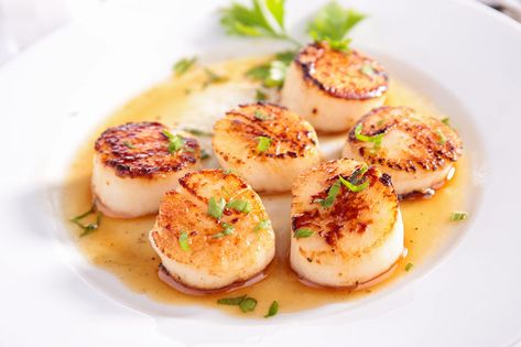 Biscotti Cheesecake, Fresh Scallops, Baked Scallops, Citrus Vinaigrette, Easy Seafood, Sea Scallops, Scallop Recipes, Garlic Butter Sauce, Easy Seafood Recipes