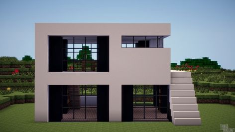 Minecraft Modern House Designs, Minecraft Small House, Modern House Design Interior, Modern Minecraft Houses, Case Minecraft, Rumah Minecraft Sederhana, Minecraft Houses Blueprints, Minecraft House Plans, Bangunan Minecraft