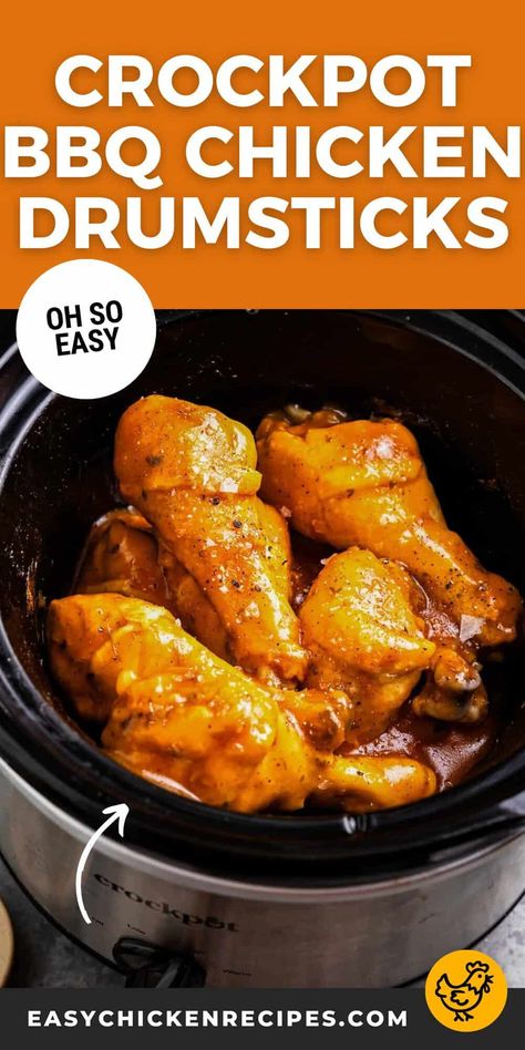 Crockpot BBQ Chicken Drumsticks Recipe - Easy Chicken Recipes Drumstick Chicken Recipes Crockpot, Easy Homemade Bbq Sauce, Crockpot Bbq Chicken, Bbq Chicken Drumsticks, Bbq Sauce Homemade Easy, Slow Cooker Bbq Chicken, Bbq Chicken Crockpot, Homemade Bbq Sauce, Easy Sheet Pan Dinners