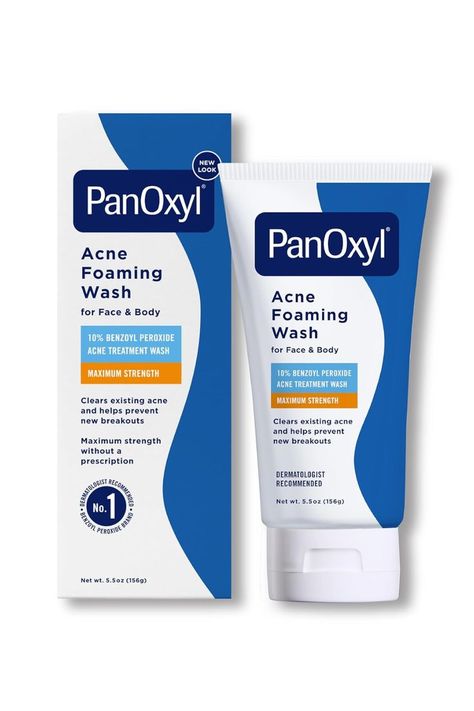 Maximum strength formula contains 10% Benzoyl peroxide Highest over the counter Benzoyl peroxide wash available Maximum strength, antimicrobial foaming wash kills acne-causing bacteria on contact and lifts dirt from pores for a fresher, clearer you. Works to clean and unclog pores on face, chest and back Clears existing acne and helps prevent new blemishes from forming Unclog Pores On Face, Panoxyl Acne Foaming Wash, Benzoyl Peroxide Wash, Pores On Face, Body Foam, Body Acne, Benzoyl Peroxide, Rosemary Oil, Unclog Pores