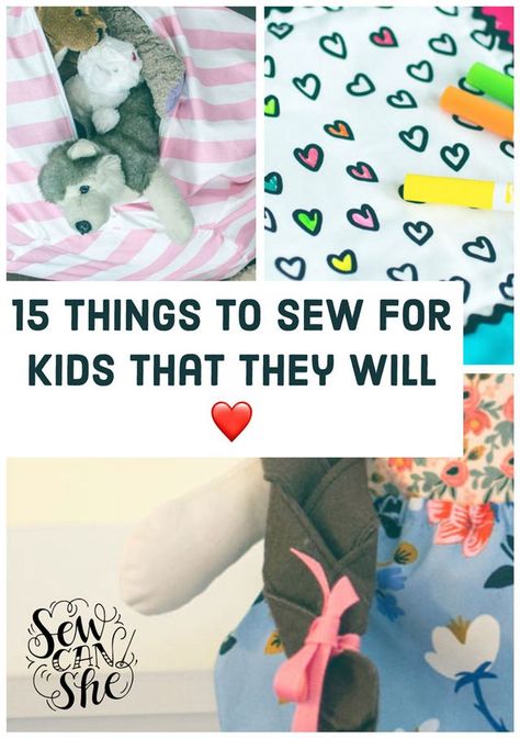 15 Thing to Sew for Kids - that they will LOVE | She Sews! | Bloglovin’ Things To Sew For Kids, Sewing Ideas For Beginners, Things To Sew, Fat Quarter Projects, Beginner Sewing Projects Easy, Leftover Fabric, Bags Tutorial, Sewing Projects For Beginners, Sewing Skills