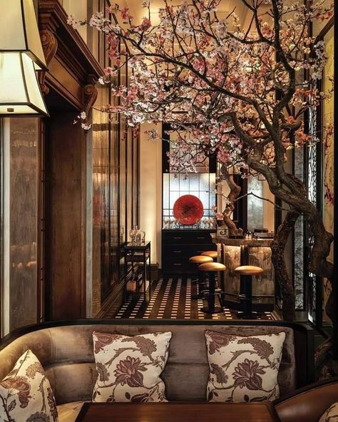 Cherry Blossom Restaurant, Private Dining Room, Modern Chinese, Sushi Bar, Private Dining, Table Seating, Bar Design, Cherry Blossoms, Fine Dining