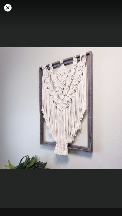 Macrame Painting Frame, Framed Macrame Wall Art Diy, Macrame In A Frame, Macrame In Frame, Macrame Frame Diy, Framed Macrame, Macrame Frame, Simpul Makrame, Free Macrame Patterns