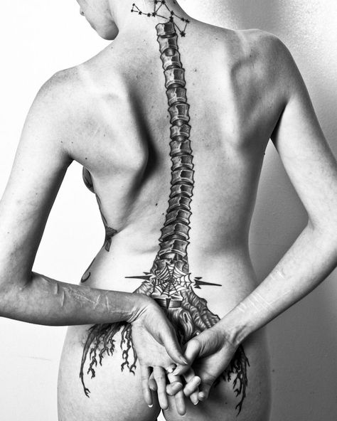 Human Spine, Women Skeleton, Rib Bones, Bone Tattoos, Conceptual Photo, Matching Tattoo, Spine Tattoo, Spine Tattoos, Dark Tattoo