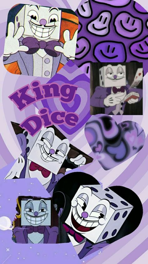 King Dice Wallpaper, Cuphead Wallpaper, Dice Wallpaper, Casino Cups, Collage Wallpapers, Cuphead Art, King Dice, Devil Aesthetic, Cup Head