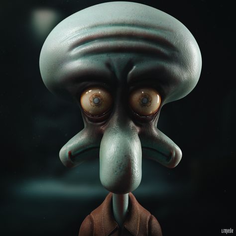 ArtStation - squidward , Limkuk . Spongebob Friends, Spongebob Episodes, Realistic Cartoons, Pineapple Under The Sea, Spongebob Wallpaper, Graffiti Characters, Swag Cartoon, Edgy Wallpaper, Funny Animal Jokes