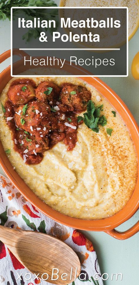 Meatballs And Polenta, Gluten Free Meatballs, Gluten Free Dinner Easy, Polenta Recipes, Italian Meatballs, Gluten Free Recipes For Dinner, Roasted Tomato, Gluten Free Dinner, Side Recipes