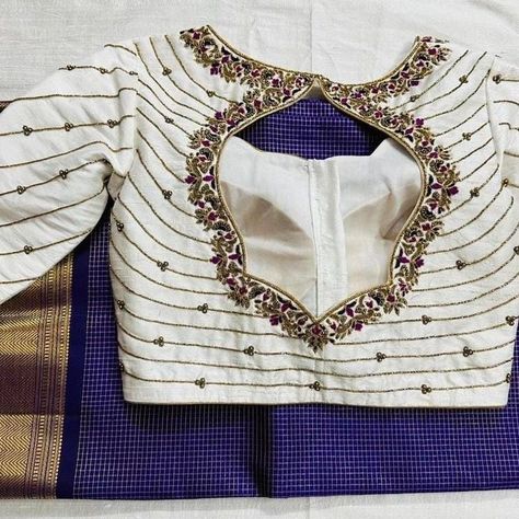 Dm@9640490158 Designer maggam work blouse Fabric: Rawsilk Dispatch: 3days Price : 2300unstiched . 2850stitched Colours and sizes can be customised accordingly Back Button Blouse Designs, Embroidery Designs For Blouses, Back Button Blouse, White Blouse Designs, Chicken Starter, Maggam Blouses, Embroidered Blouses, Blouse Works, Starter Recipes