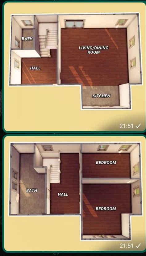 Sims 4 Hus, Sims 4 Loft, Casas The Sims Freeplay, Sims 4 Houses Layout, Fall Bloxburg, Sims Freeplay Houses, The Waiting Room, 3d Floor Plans, Bangunan Minecraft