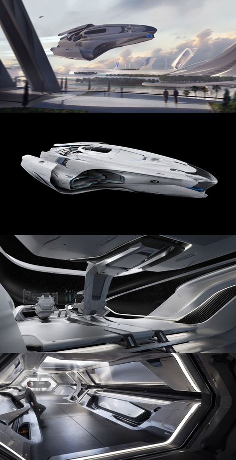 Sci Fi Spaceships Concepts, Luxury Spaceship Concept, Sci Fi Airship, Sci Fi Vehicle Concept Art, Starship Design Spaceship Concept, Futuristic Starship, Spaceship Layout, Starship Concept Art, Space Shuttle Concept