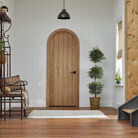 Interior Stain Grade Wood Doors Solid Door, Double Doors Interior, Custom Wood Doors, Arch Interior, White Oak Wood, Solid Doors, Oak Doors, Accent Doors, Interior Modern