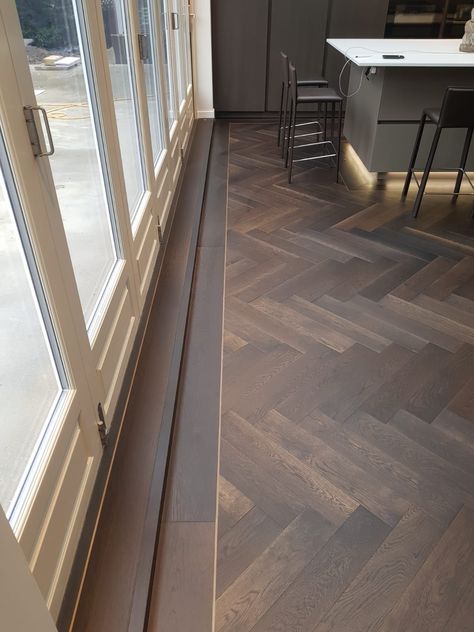 Wooden Flooring Herringbone Pattern, Dark Wood Herringbone Flooring, Herringbone Flooring With Border, Herringbone Basement Floor, Herringbone Wood Floor With Gold Trim, Wide Herringbone Wood Floor, Wood Floor With Border, Harring Bone Hardwood Floor, Herringbone Wood Floor With Border