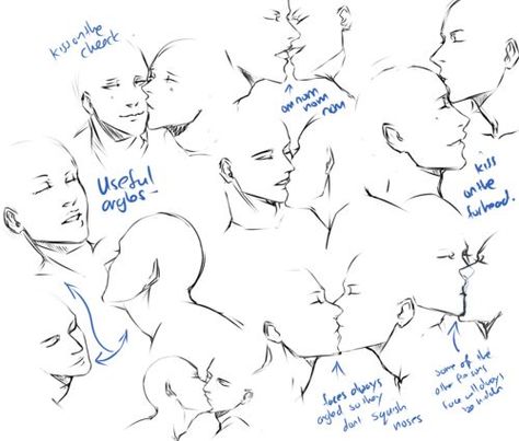 Kissing Poses, Kissing Drawing, Arte Inspo, Art Poses, Drawing Tutorials, 영감을 주는 캐릭터, Facial Expressions, Anime Poses Reference, Drawing Base