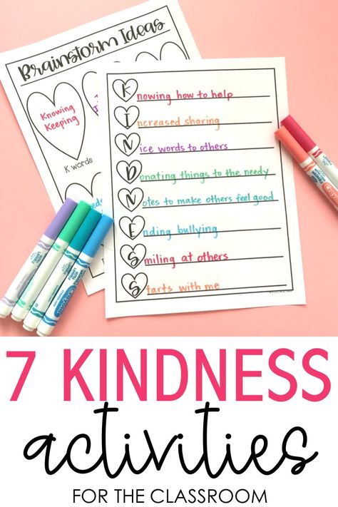 Kindness Activities World Kindness Day Activities, Kindness Day Activities, Teaching Math Facts, Mindful Activities For Kids, Kindness In The Classroom, Kindness Notes, Kindness Club, Matter Activities, Kindness Lessons