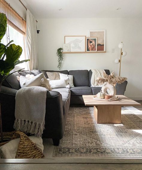 Pokoloko | home & lifestyle (@pokolokoltd) • Instagram photos and videos Dark Couch Living Room, Dark Grey Couch Living Room, Gray Sectional Living Room, Grey Sofa Living Room, Grey Couch, Grey Couch Living Room, Living Room Decor Gray, Couch Decor, Cosy Home