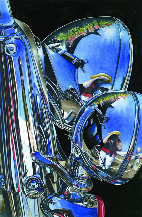 American Chrome Kathleen Dworak ArtistsNetwork chrome Reflection Art, Hyperrealism, Photorealism, Automotive Art, Retro Futurism, Pastel Painting, Car Painting, Car Art, Limited Edition Prints