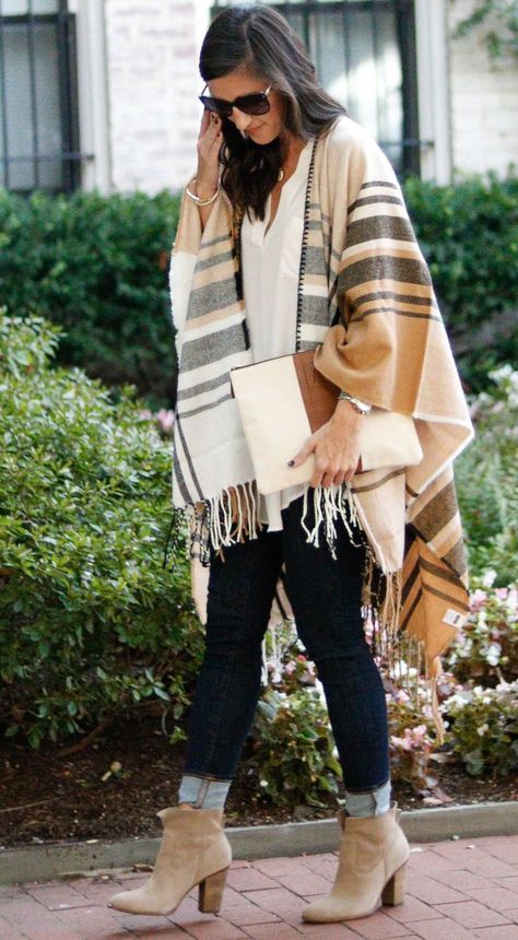 Outfit Ideas For Thanksgiving, Ideas For Thanksgiving, Poncho Outfit, Thanksgiving Outfit Women, Mix & Match, Plaid Poncho, Thanksgiving Outfit, Plaid Fashion, Looks Style