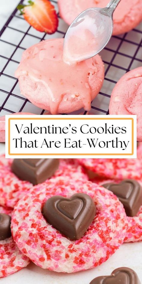 Article on 17 Valentine's Cookies. Sweetheart Cookies Decorated, Mini Valentine Cookies, Sugar Cookie Valentine’s Day, Valentines Cookie Recipes, Valentine Day Sugar Cookies, Valentine Deserts Ideas, Easy Valentines Desserts, Valentine’s Day Cookies, Valentine Cookie Kit