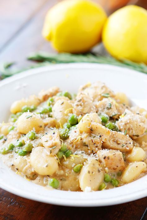 Lemon Chicken Gnocchi, Rosemary Lemon Chicken, Lemon Cream Sauce, Lemon Rosemary Chicken, Chicken Gnocchi, Potato Gnocchi, Breakfast Casserole Easy, Breakfast Casserole Sausage, Gnocchi Recipes