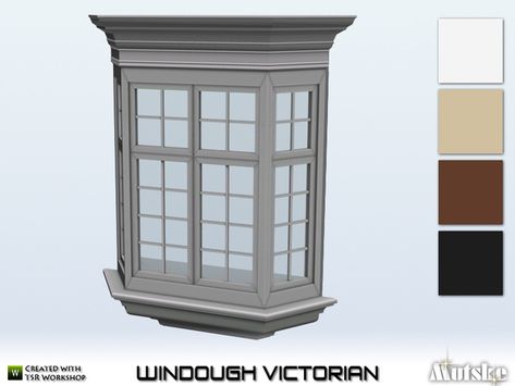 mutske's WinDough Window Bay Short 2x1 Sims 4 Cc Farmhouse Windows, Sims Windows, Ts4 Cottage, Ts4cc Furniture, Window Bay, Victorian Windows, Play Sims 4, Cc Furniture, Sims 4 Bedroom