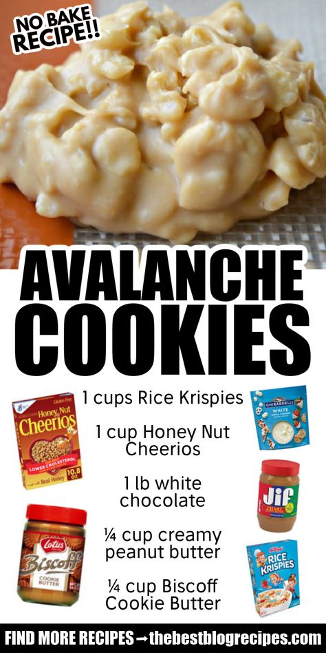 These no-bake Avalanche Cookies are so easy to make and are delicious! They only take 10 minutes to prepare and once they're done you'll want to eat them all up! Crock Pot Avalanche Cookies, Thanksgiving Cookies For Kids, No Bake Avalanche Cookies, No Bake Peanut Butter Cookies, Avalanche Cookies, Nestle Crunch, Healthy Snack Alternatives, Crunch Bar, Christmas Candy Recipes