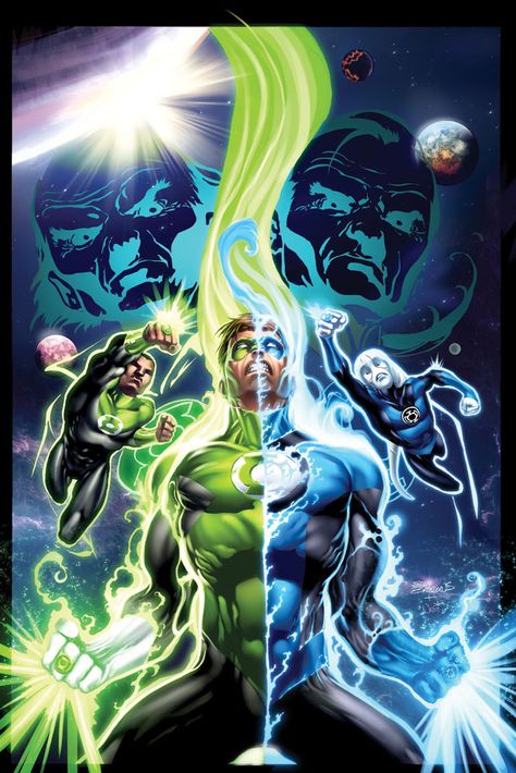 The Best Green Lantern Artwork | bighandesign blog Green Lantern Comic, Blue Lantern Corps, Jessica Cruz, Green Lantern Hal Jordan, Blue Lantern, Green Lantern Corps, Univers Dc, Martian Manhunter, Arte Dc Comics