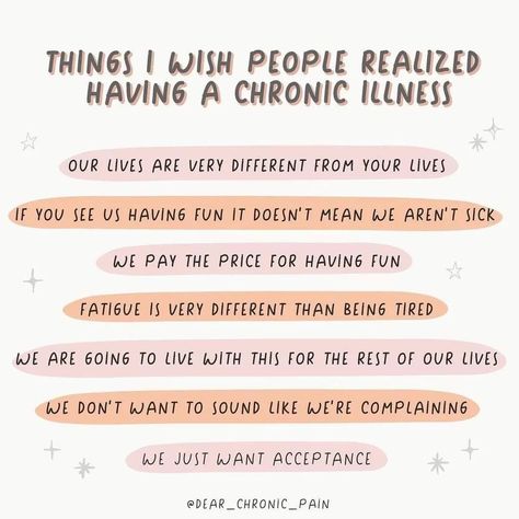 @dear_chronic_pain #chronicillness #chronicillnesslife #chronicillnessblogger #chronicillnesswarrior #chronicillnessawareness #chronicillnesscommunity #chronicillnessmemes #chronicillnesssupport #chronicillnesswarriors #chronicillnesses #chronicillnessfighter #chronicillnessquotes Autoimmune Disease Quotes, Chronic Illness Motivation, Chronic Pain Quotation, Chronic Illness And Relationships, Chronic Illness Bullet Journal, Living With Chronic Illness, Chronic Illness Quotation, Illness Humor, Chronic Pain Awareness