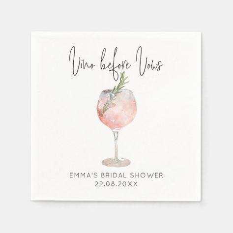 Elegant Pink Vino Before Vows Bridal Shower for $44.85 - Bachelorette Craft Aged To Perfection Party Theme, Aged To Perfection Party, Bachelorette Crafts, Wedding Yard Games, Vino Before Vows, 50th Birthday Gag Gifts, Bridal Shower Napkins, Unique Bridal Shower Gifts, Bridal Shower Wine