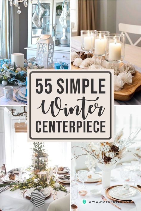 Winter Wonderland Bridal Shower Centerpieces, Winter Diy Centerpieces, Diy Winter Table Centerpieces, Table Decor For Winter Wedding, Winter Wedding Shower Ideas Decoration, Centerpiece Winter Wonderland, Winter Themed Centerpieces Diy, Wedding Winter Table Decorations, Winter Table Decorations Simple