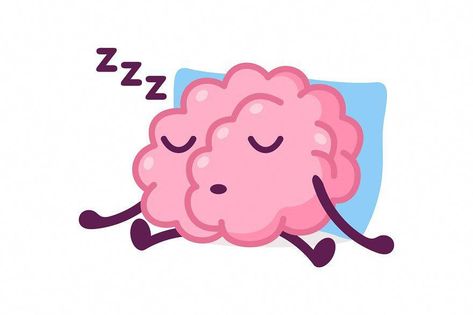 Pink Brain Sleeping on Pillow and Snoring, Funny Human Nervous System Organ Cartoon Character Vector Illustration Isolated on White Background. Snoring Funny, Sleep Cartoon, Brain Sleep, Human Nervous System, Sleeping Drawing, Brain Illustration, Brain Surgeon, Character Vector, Motion Graphics Inspiration